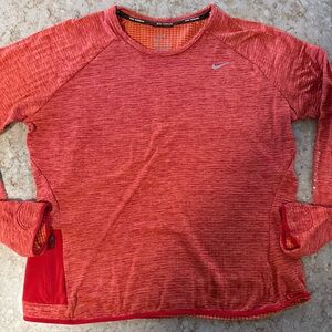 Nike Running Dri-Fit  1/4 Zip Long Sleeve Pullover Top Reflective Mens Large